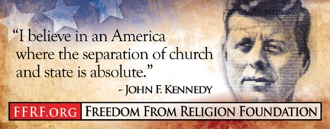 JFK says it all right here. I support Freedom of religion and Freedom from religion...whatever you want! It is the individual's choice but science should not be left behind.