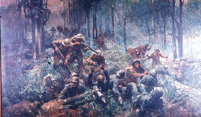 The Battle for Belleau Wood by Frank Schoonover. Image courtesy of www.mca-marines.org via Google Images.